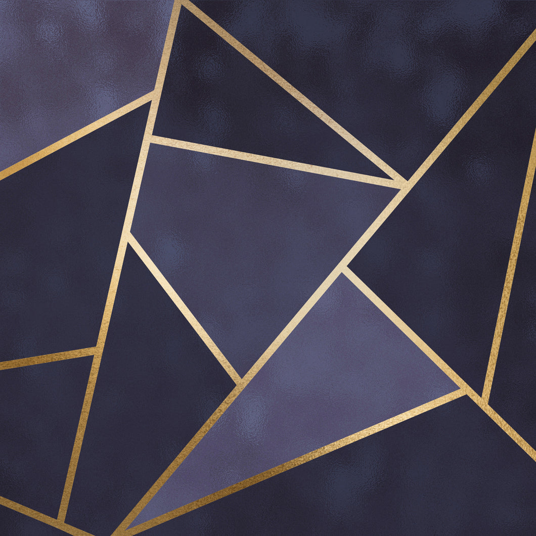 Geometric Navy and Gold